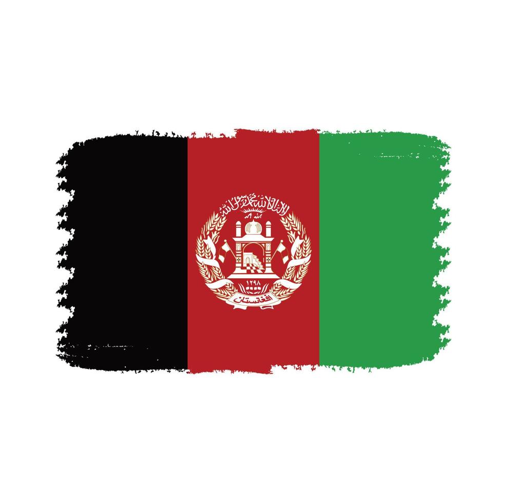 Afganistan flag vector with watercolor brush style