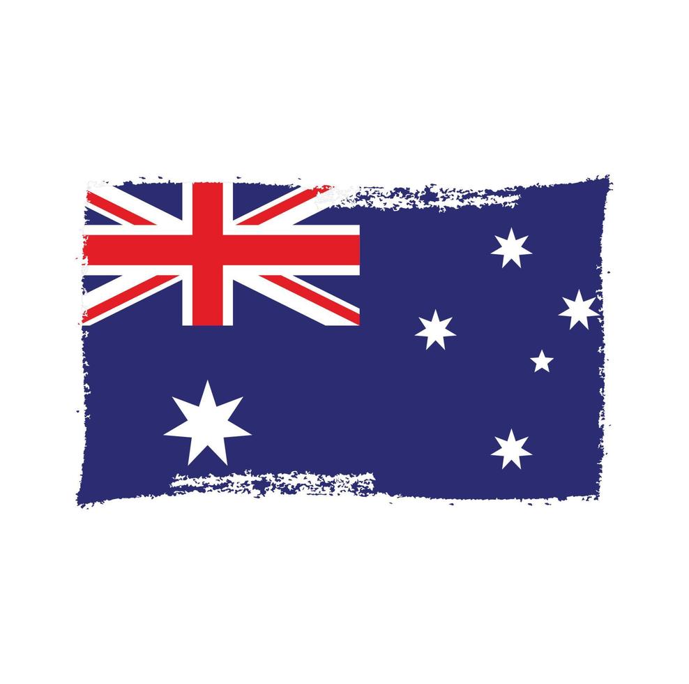 vector de bandera de australia con estilo de pincel de acuarela