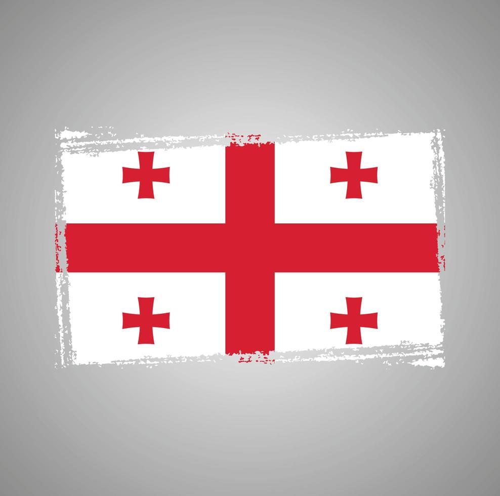 Georgia flag vector with watercolor brush style