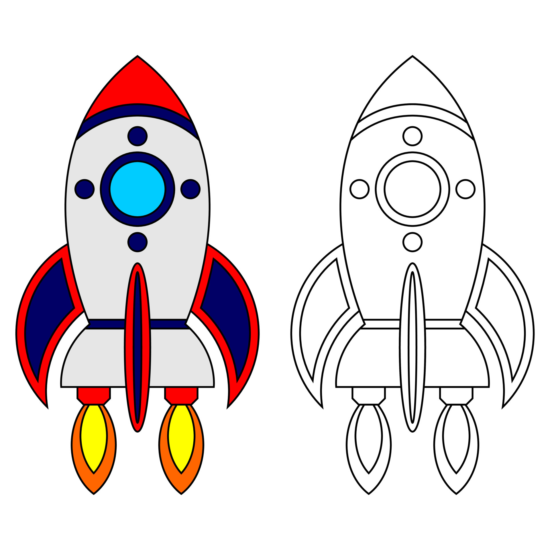 Coloring page rocket drawing for kids 4336094 Vector Art at Vecteezy