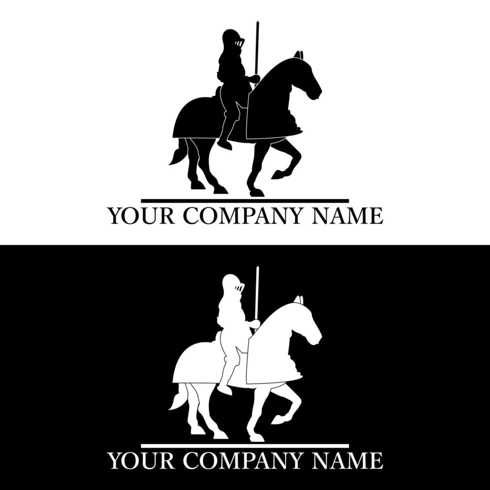 logotipo de caballo caballero vector