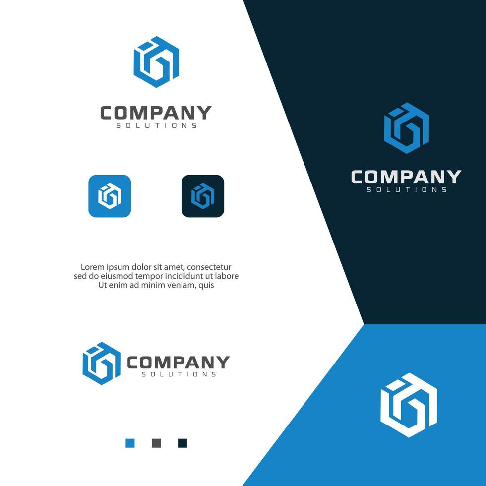 Letter T G GT Hexagon Logo design industrial. Abstract  Hexagon cube initial G T Logo template illustration vector