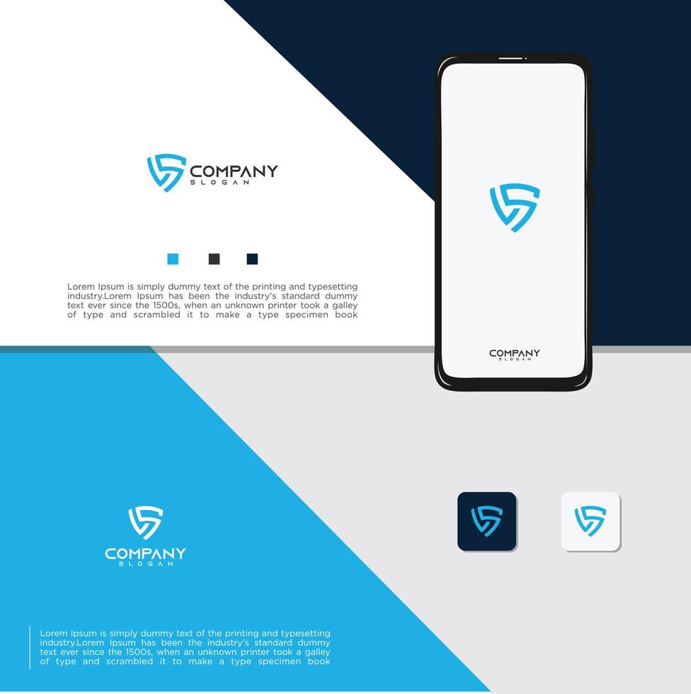 Shield Letter S Logo tech Icon Design Vector. Security Initial S Logo technology digital Design Template. Secure And Guard Logo Icon for mobile application vector