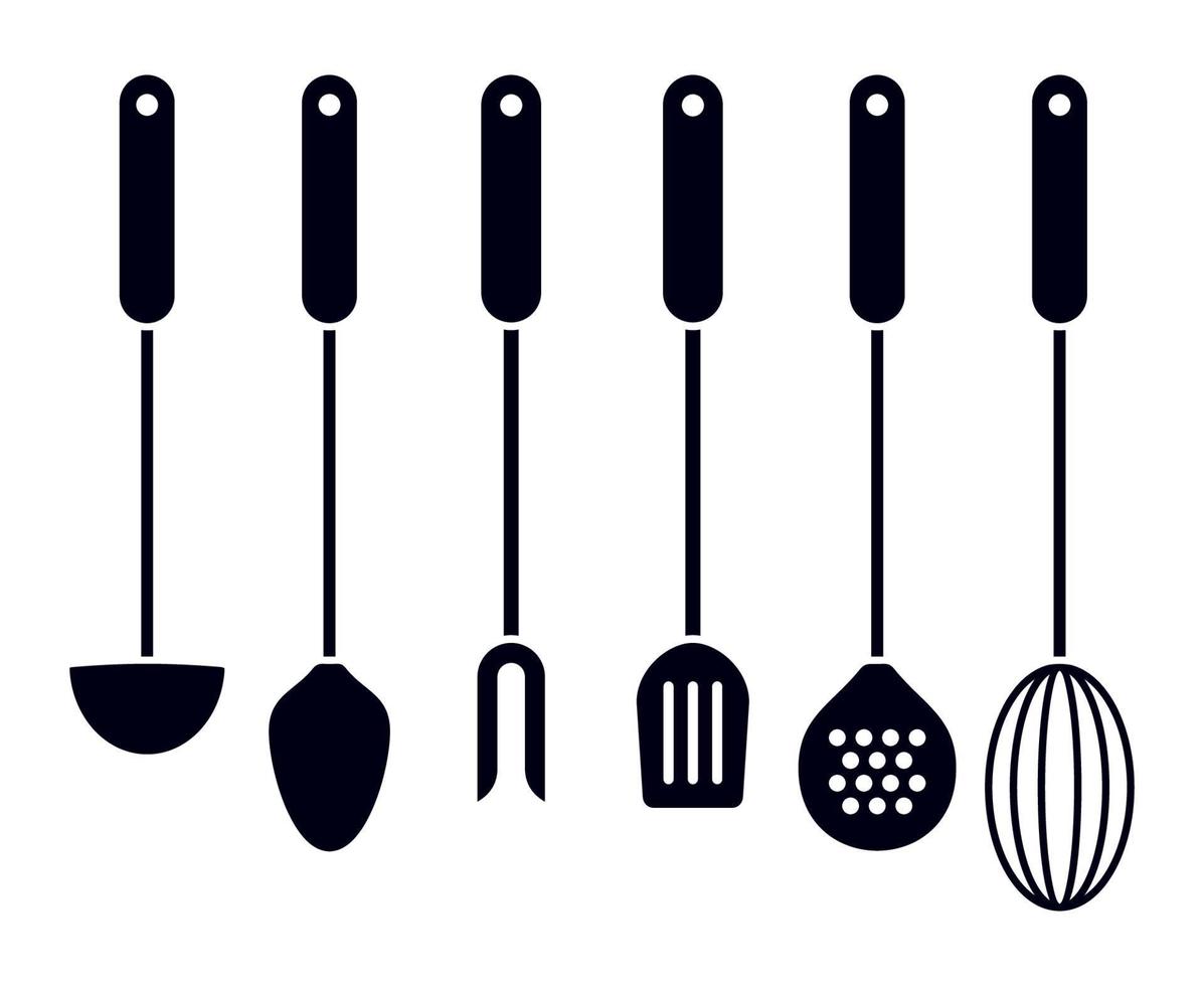 Utensilios de cocina de cocina establecer diseño de ilustración de plantilla de vector de icono