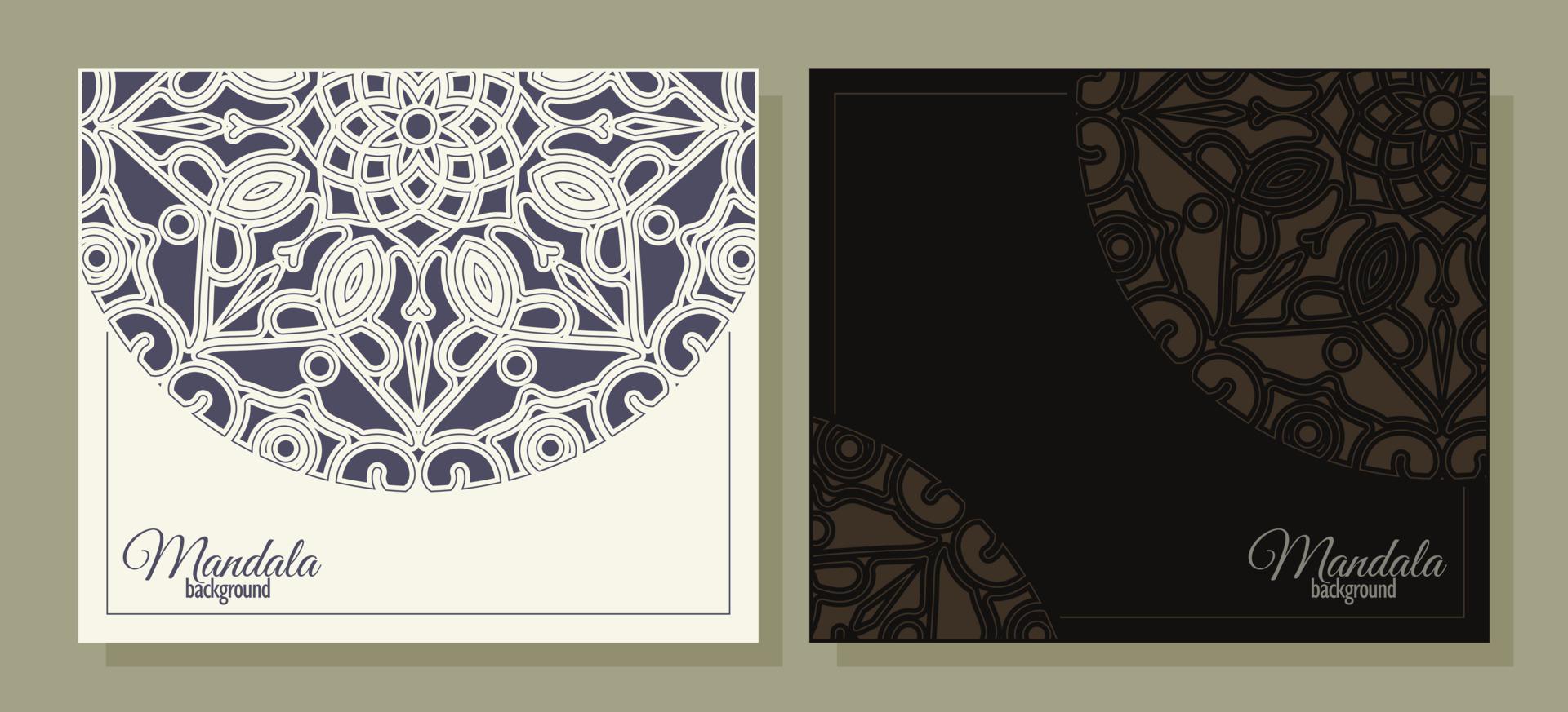 elegant black and white mandala cover vector