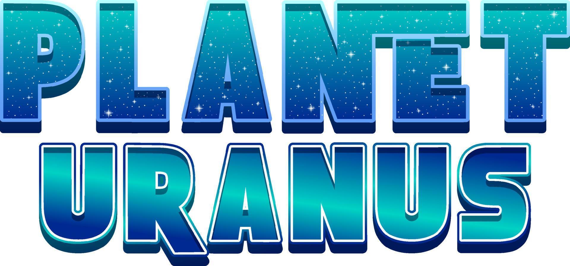 Planet Uranus word logo design vector