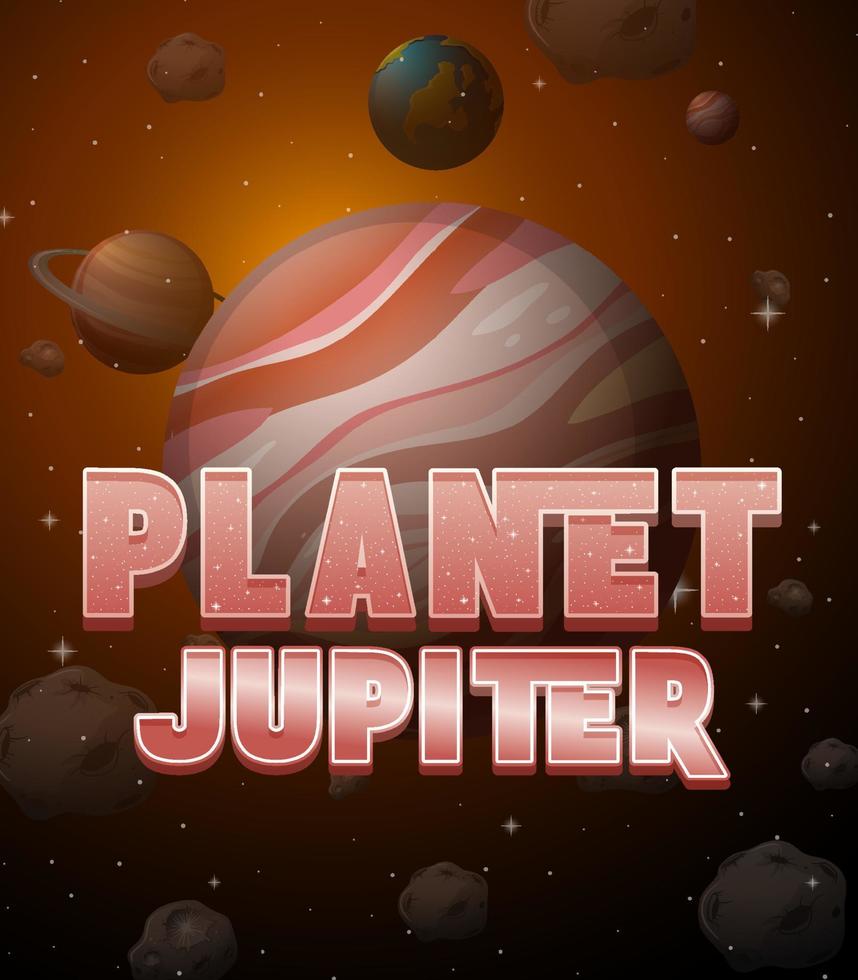 diseño de cartel del planeta júpiter vector