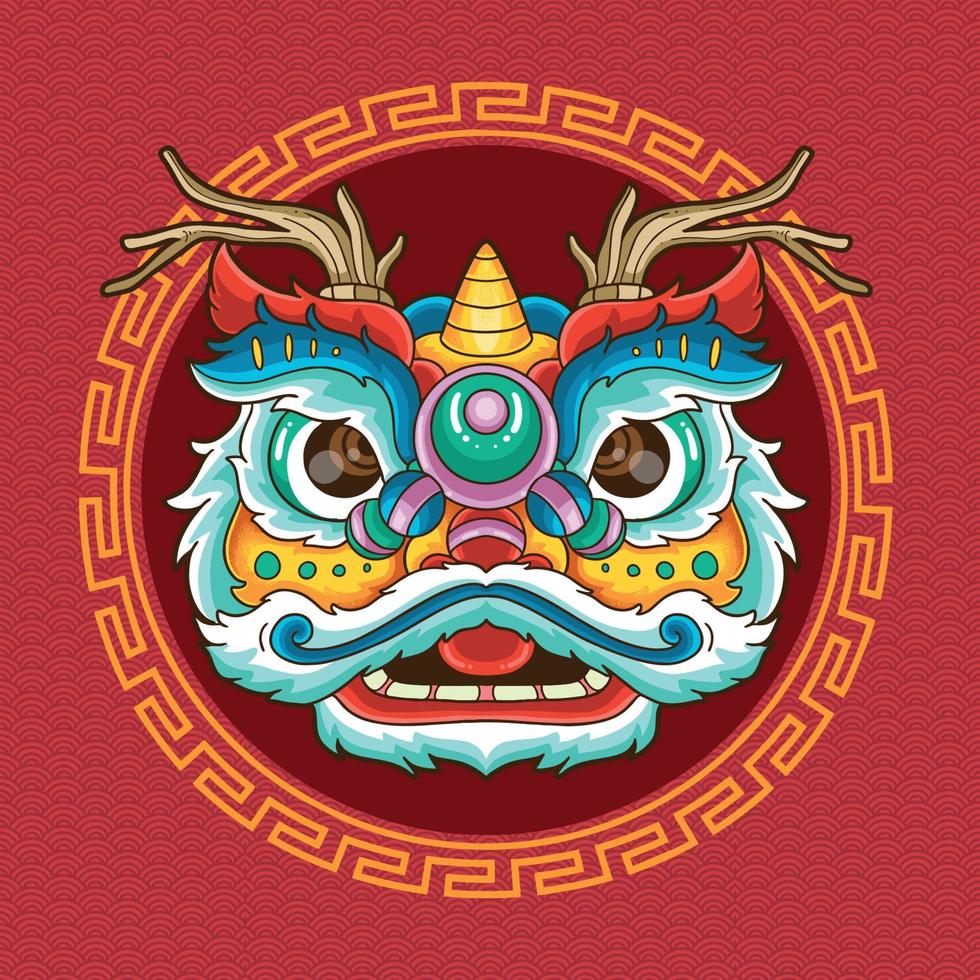 Chinese New Year Lion Dance Celebration vector