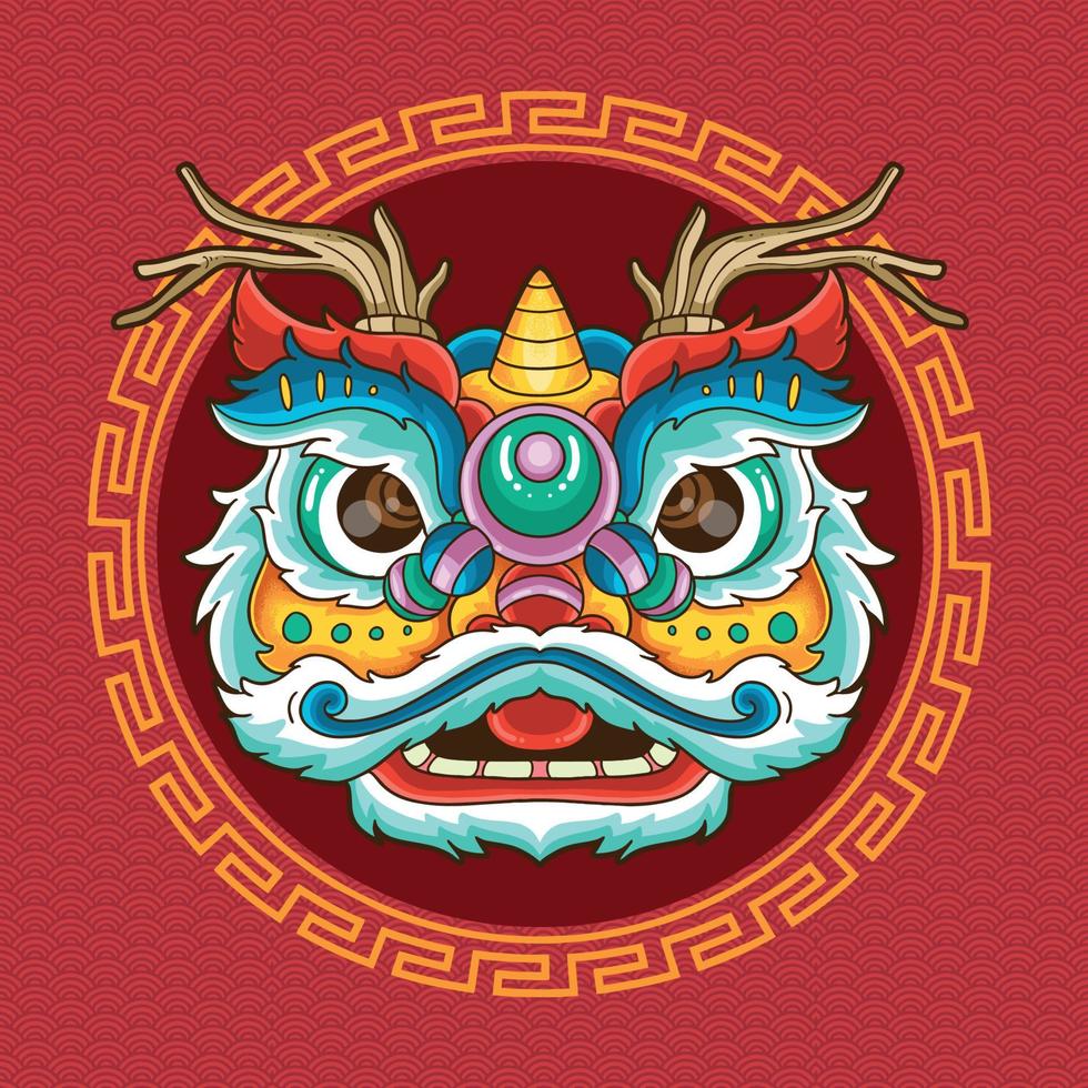 Chinese New Year Lion Dance Celebration vector