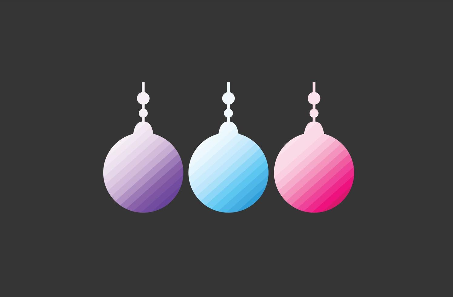 a set of illustration of christmas lanterns with gradient colors, vector