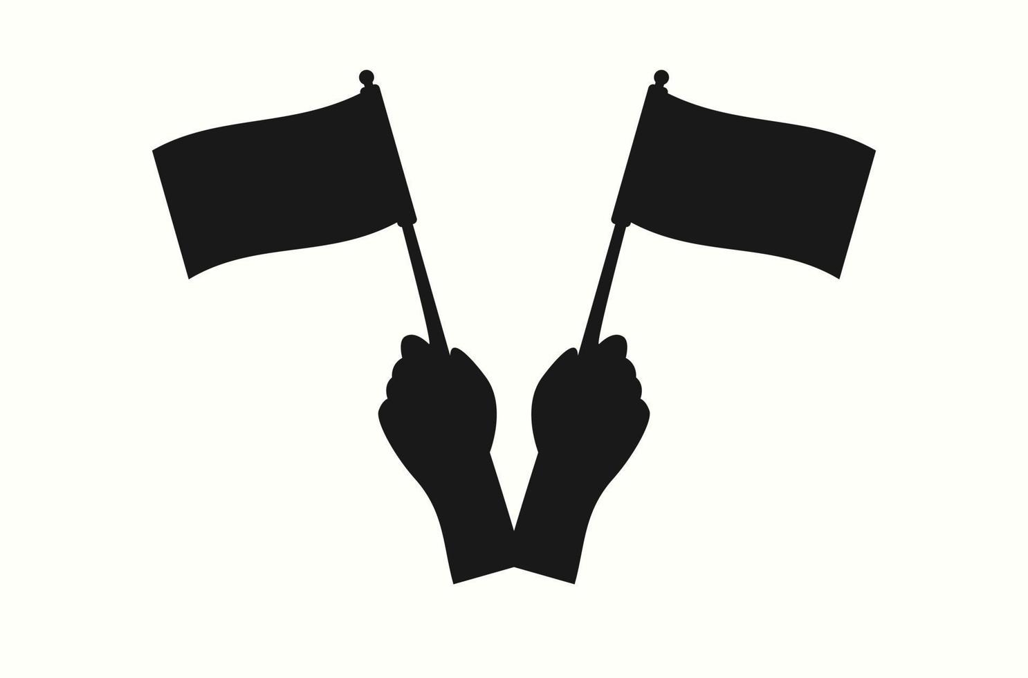 silhouette of person waving flag vector