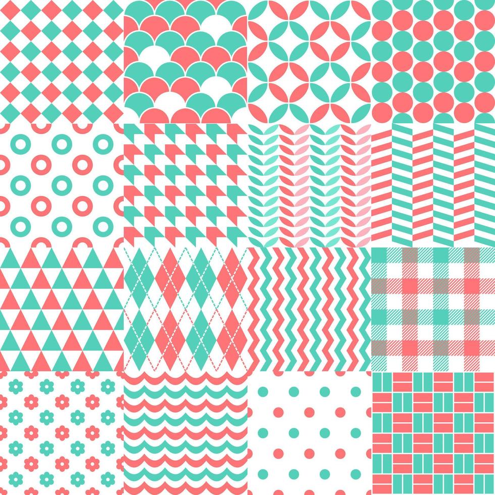 A set of various seamless pattern design for decorating. vector