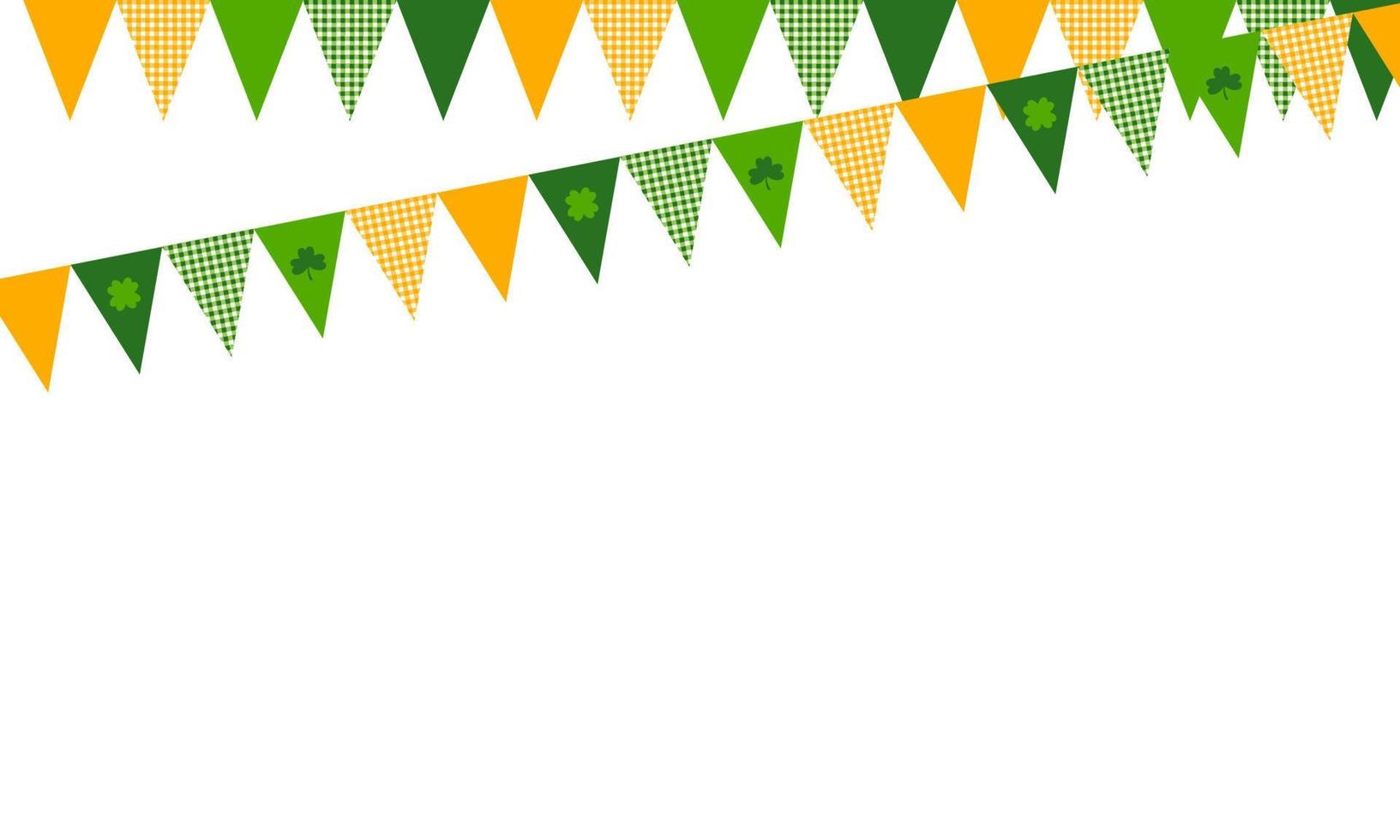 Part decorating concept with colorful  pennants hanging above. Vector illustration with copy space for your text. Greeting or Party invitation with carnival flag garlands.