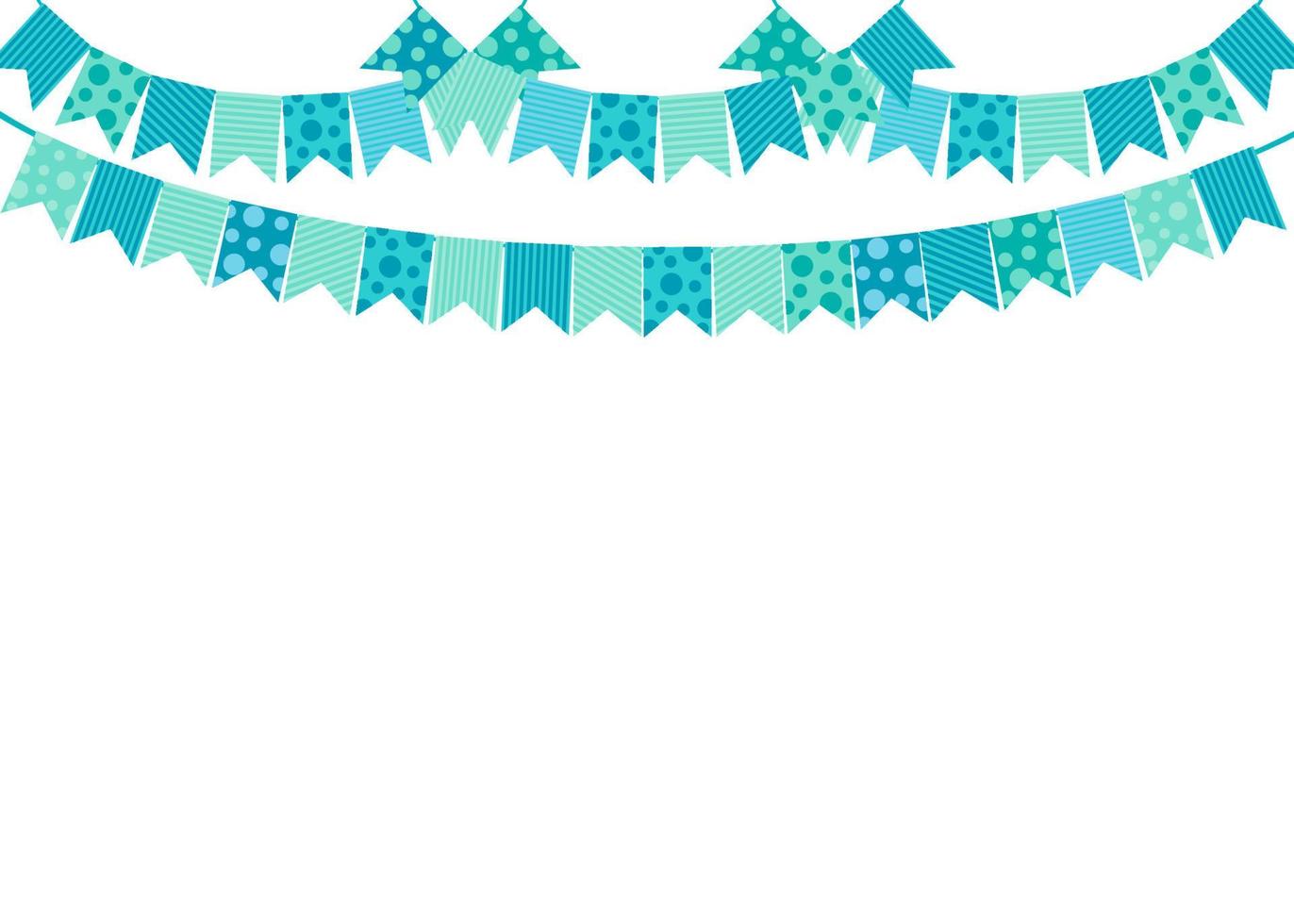Part decorating concept with colorful  pennants hanging above. Vector illustration with copy space for your text. Greeting or Party invitation with carnival flag garlands.