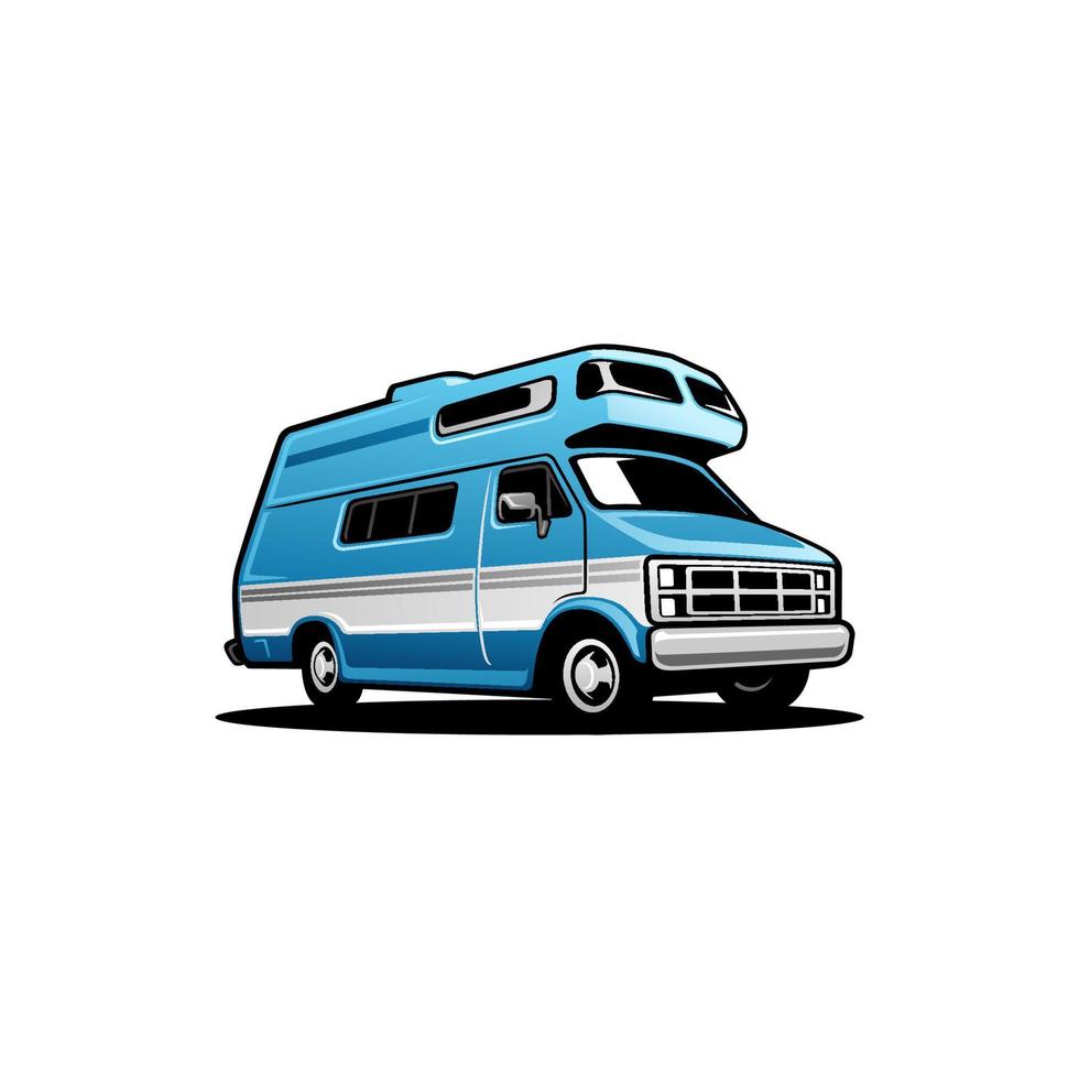 RV - camper van - caravan - motor home isolated vector