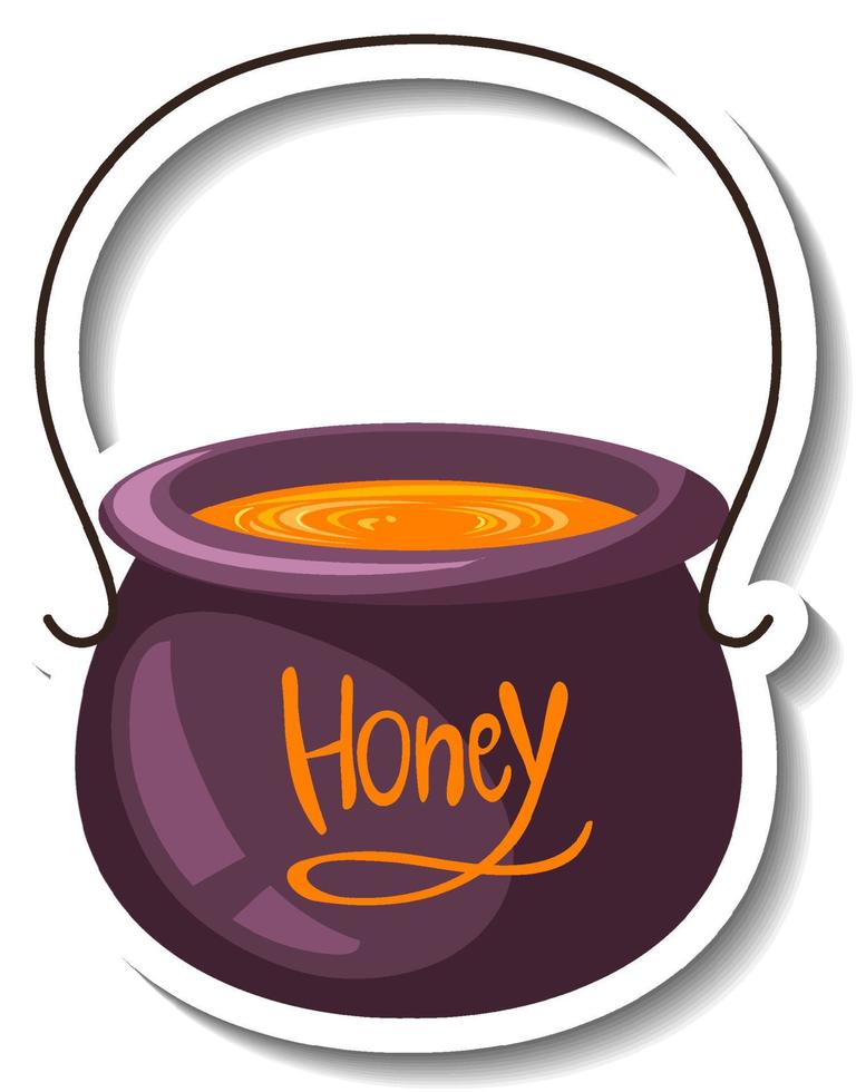 Honey bucket cartoon sticker vector