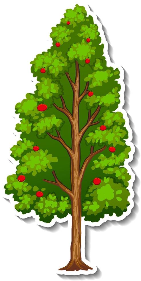 Tree sticker on white background vector