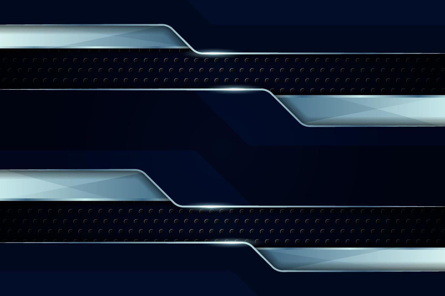 Luxury Background Realistic Glossy Navy Metallic With Shiny Silver Effect vector