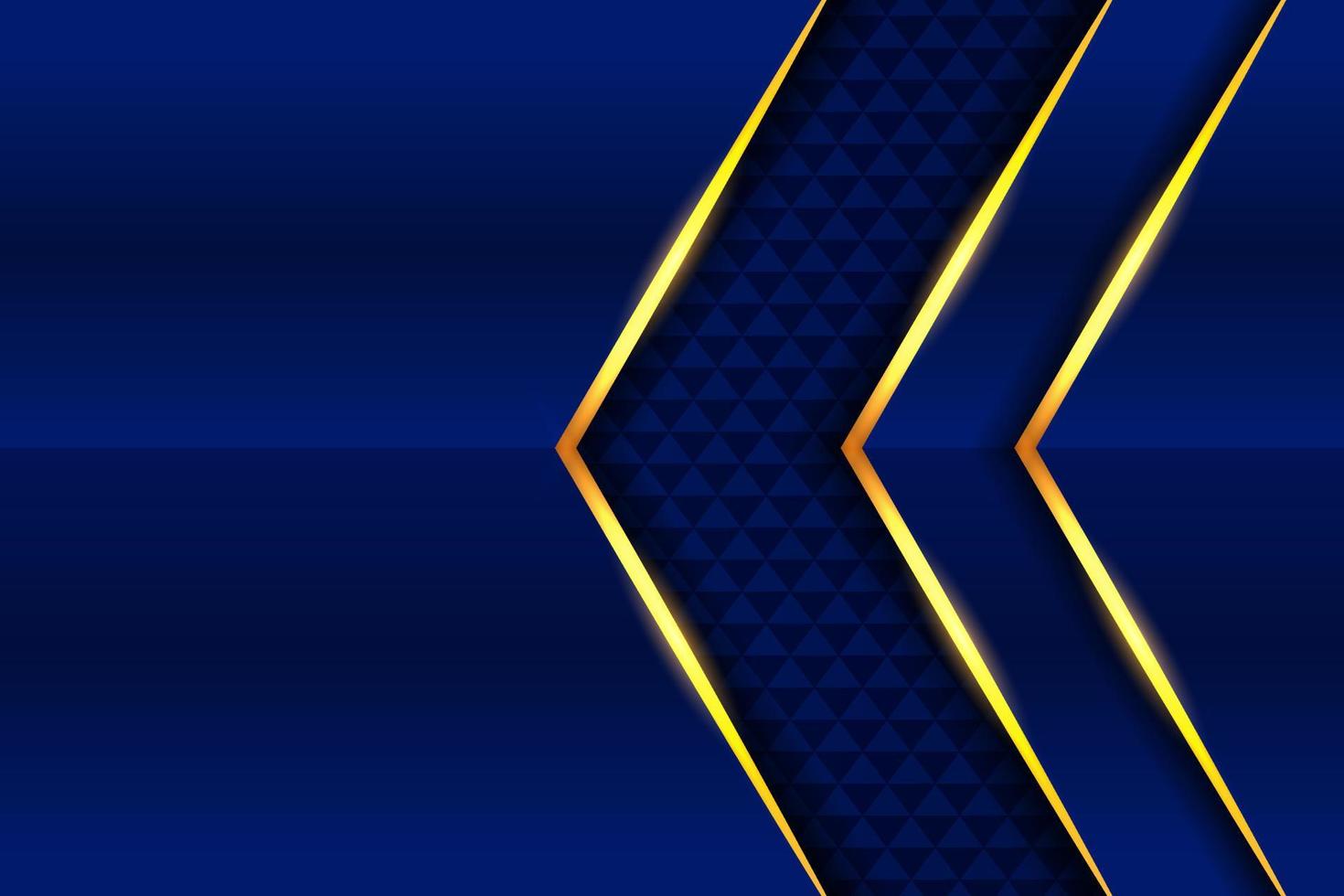 Luxury Background Realistic Overlapped Blue Arrow with Golden Shiny Effect vector