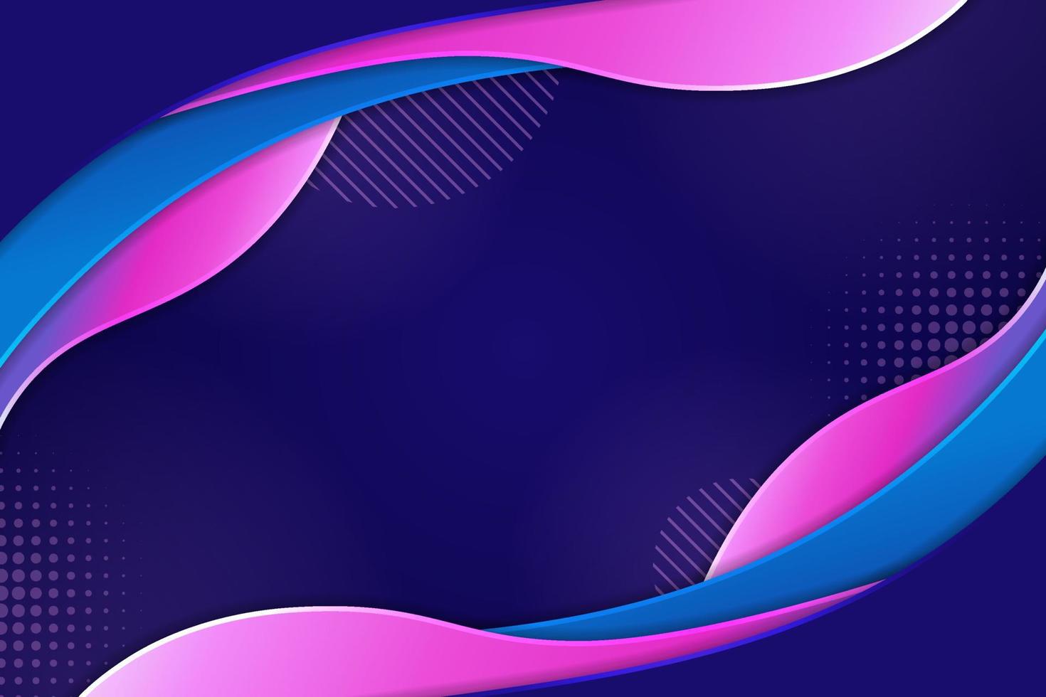 Abstract Wavy Fluid Background Overlapped Smooth Gradient Blue Pink vector