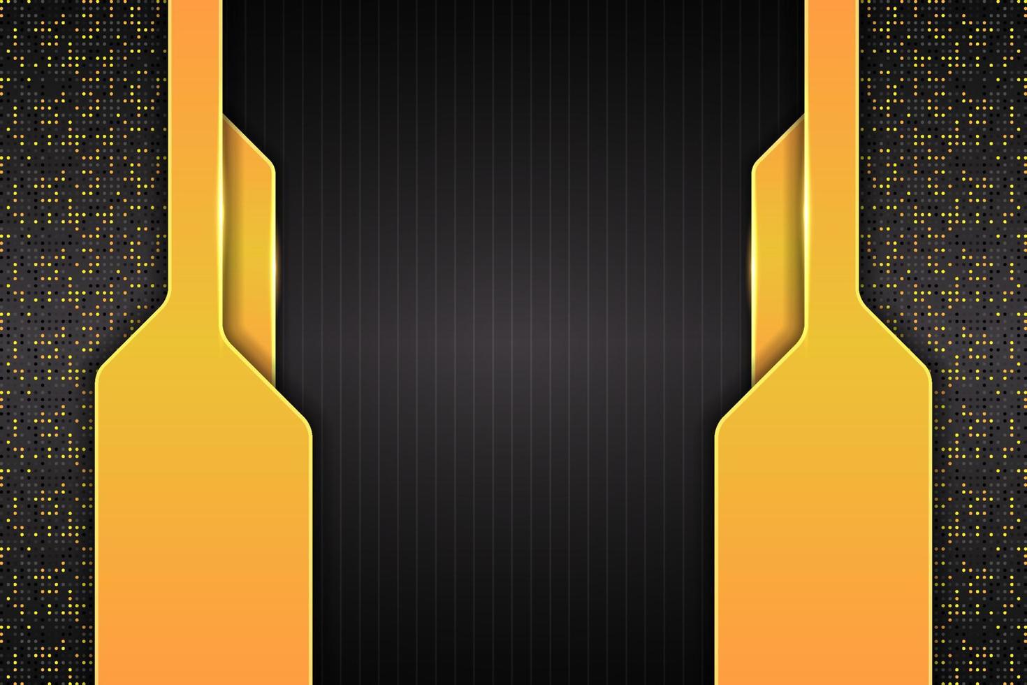 Modern Background Futuristic Technology 3D Realistic Overlap Glowing Yellow with Glitter vector