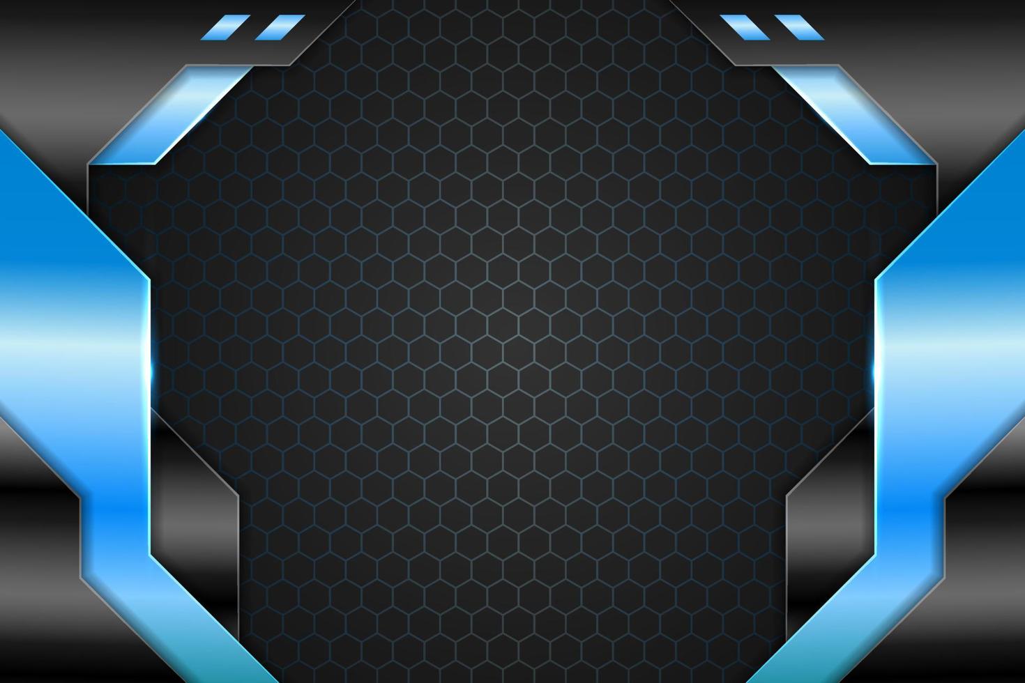 Modern Background Technology Realistic 3D Metallic Glossy Light Blue and Black vector