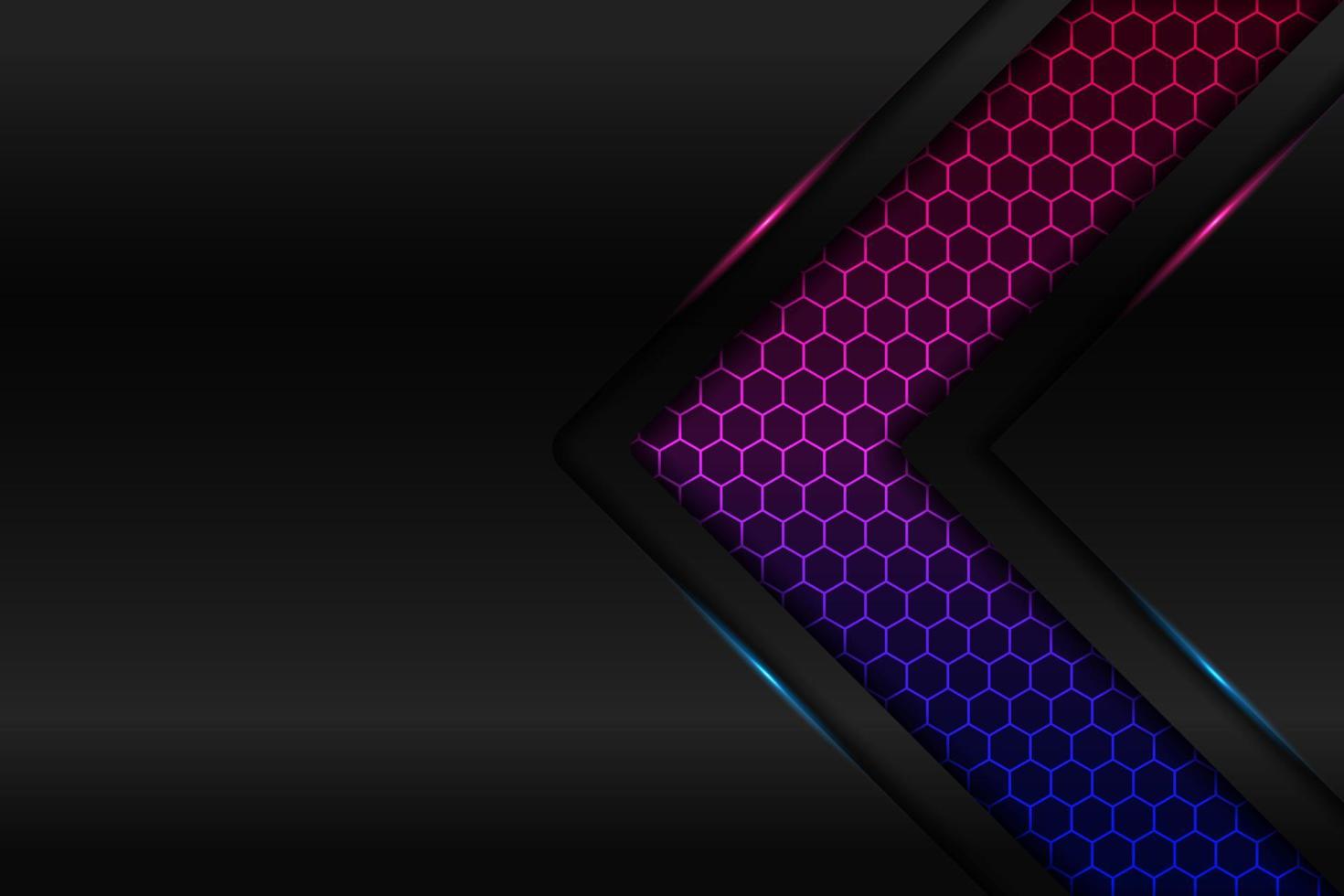 Fondo moderno flecha premium con elegante patrón hexagonal degradado azul rosa vector