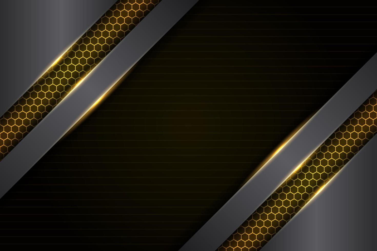 Modern Background Realistic Diagonal Metallic Overlapped Glow Yellow vector