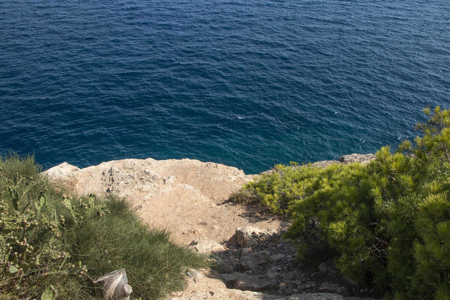 Sea view from a rock photo