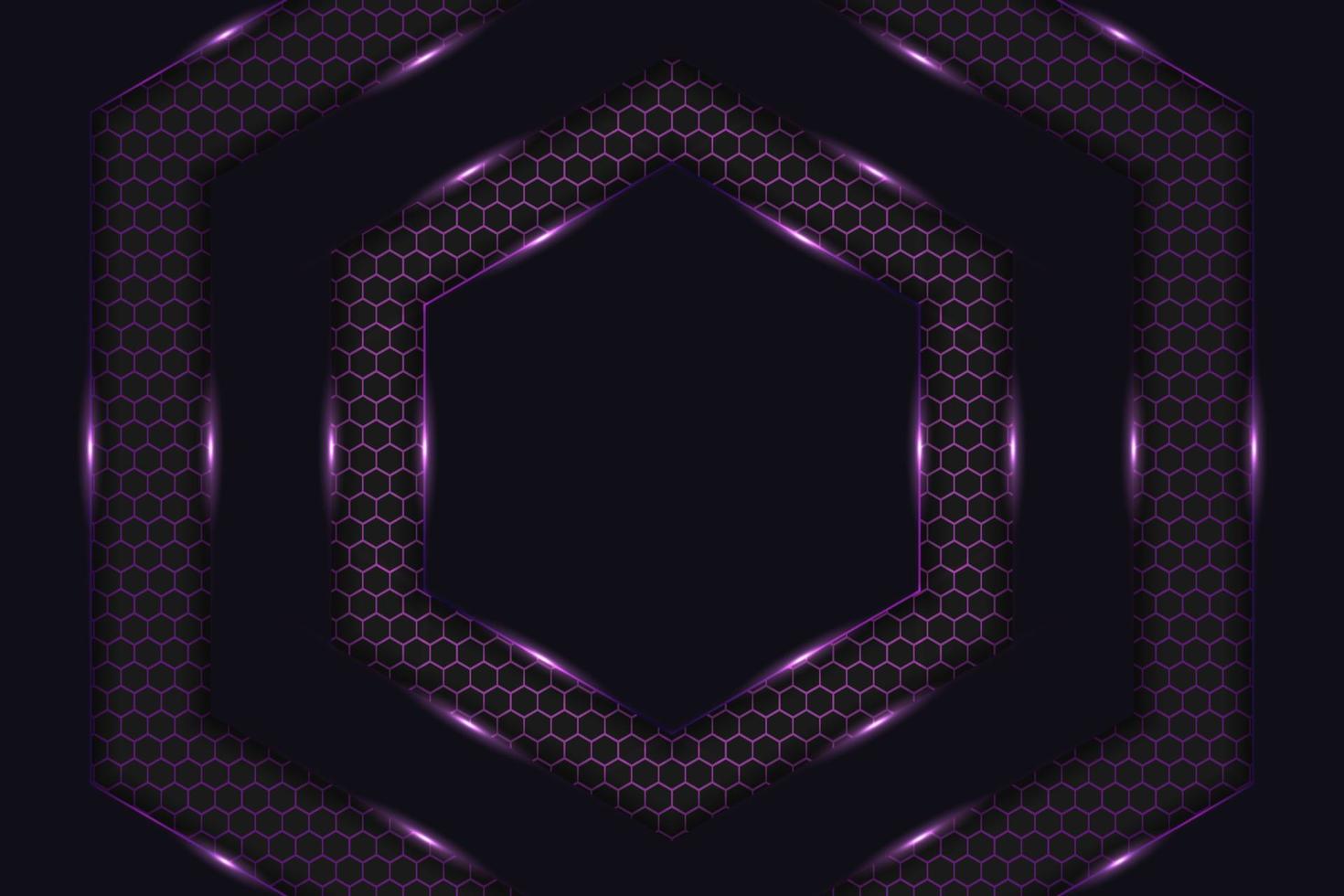 Luxury Background Hexagon Shape Glow Purple in Dark vector