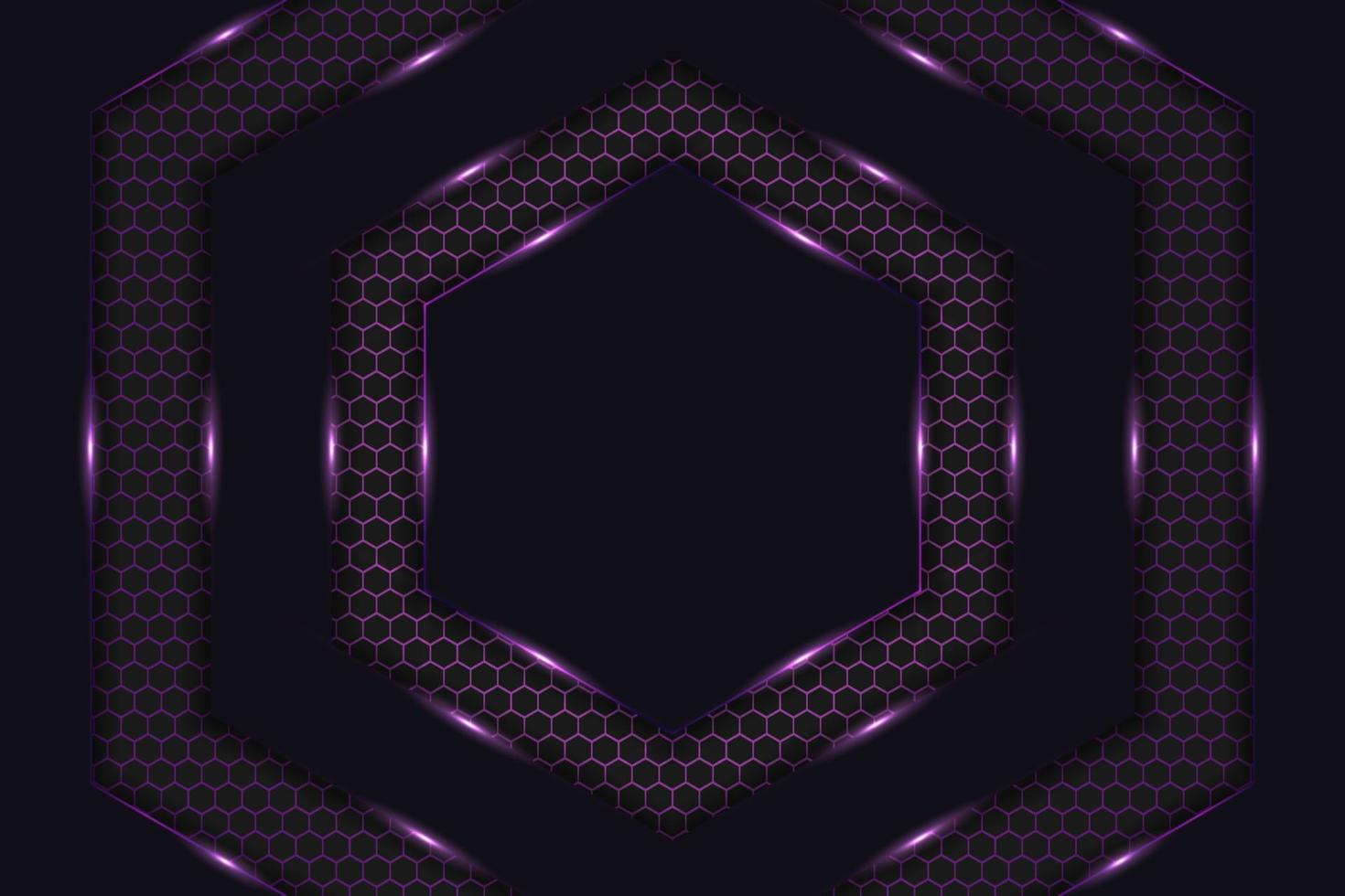 Luxury Background Hexagon Shape Glow Purple in Dark vector