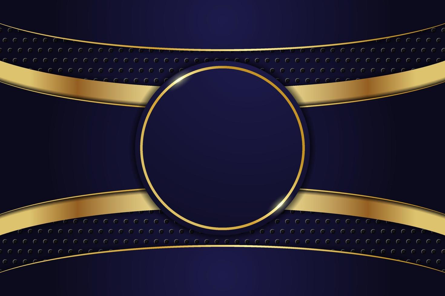 Luxury Background Circle Shape Metallic Navy with Elegant Shiny Golden Effect vector
