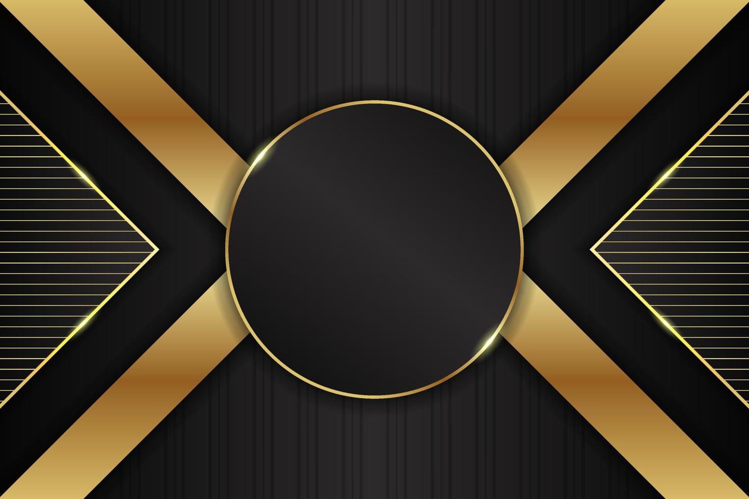 Luxury Background Modern Realistic Overlapped Circle Dark with Shiny Golden Effect vector