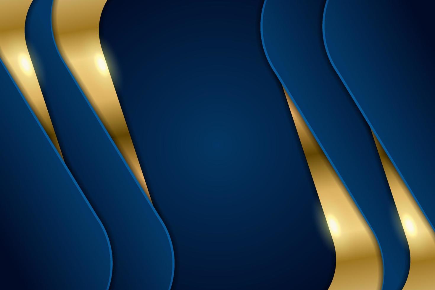 Luxury Background Dynamic Overlapped Blue Layer with Shiny Golden Effect vector