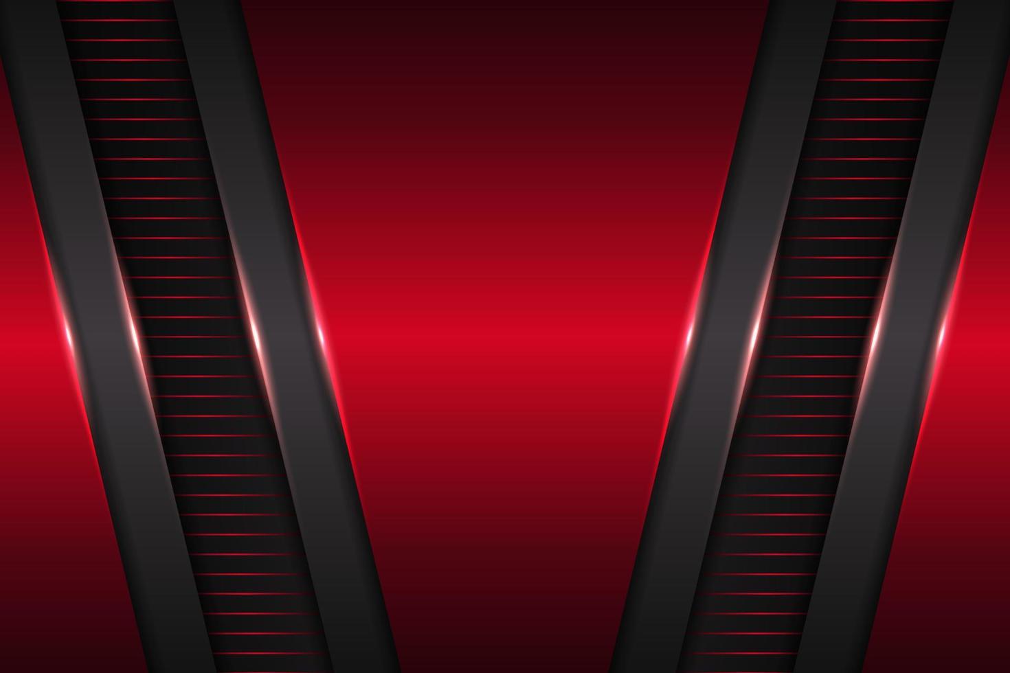 Modern Background Futuristic Technology 3D Realistic Diagonal Layer Red with Metallic Grey vector