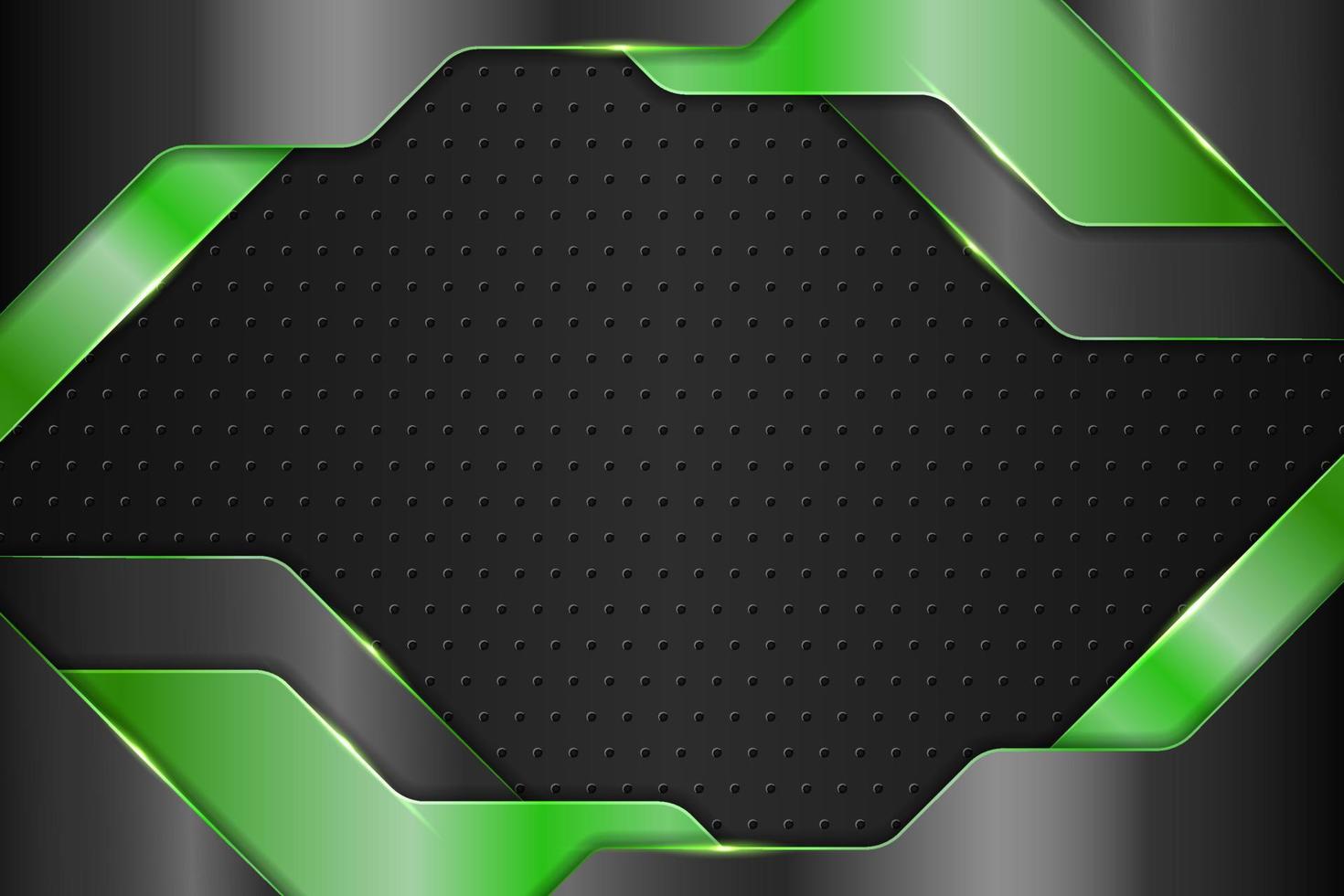 Modern Background Realistic Technology Metallic Green and Grey vector