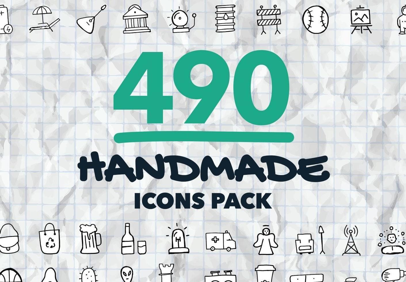 490 Handmade Icons Pack bundle