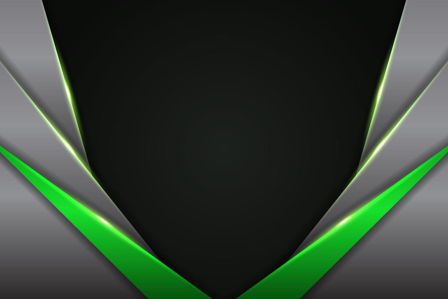 Modern Background Diagonal Overlapped Layer Glowing Green Metallic with Silver vector