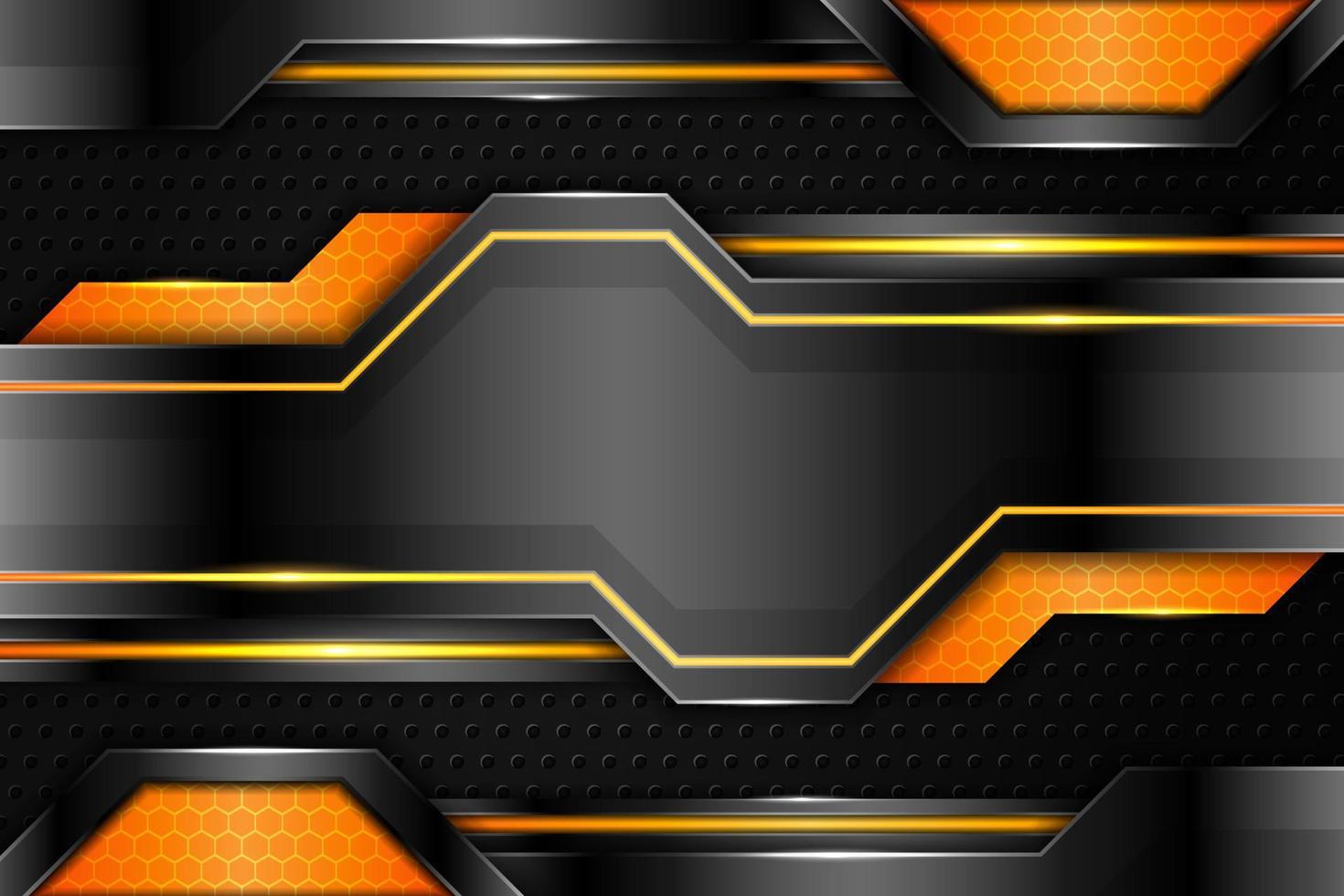 Modern Background Realistic 3D Metallic Glossy Orange and Silver vector