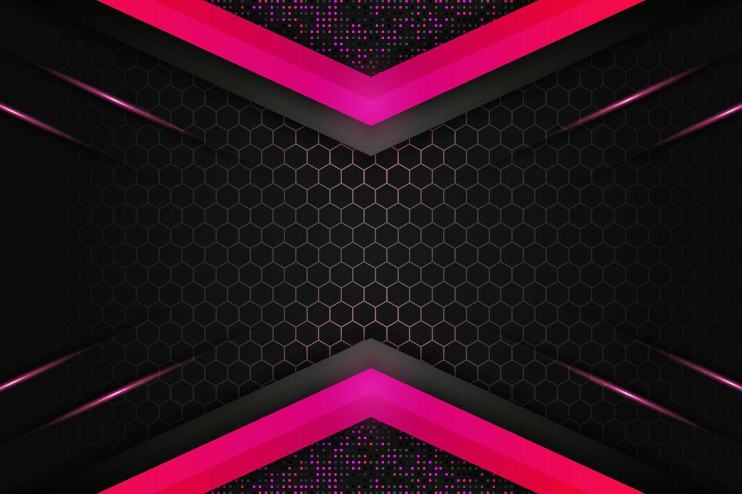 Modern Background Premium Overlapped 3D Hexagon Technology Glowing Gradient Pink Metallic with Glitter vector