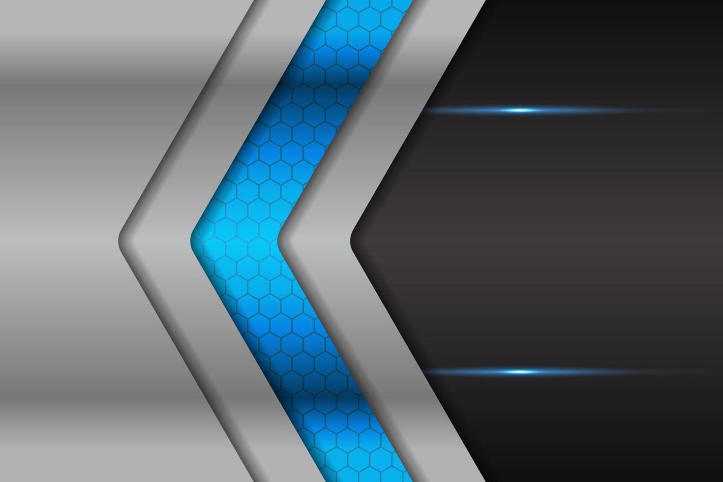 Modern Background Arrow Futuristic Technology Blue with Glossy Silver Metallic vector