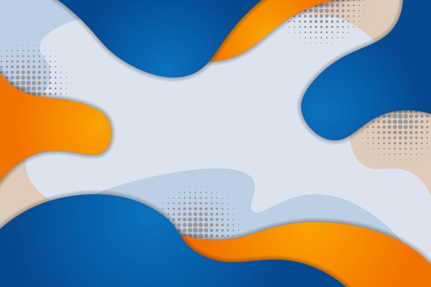 Modern Abstract Background Minimalist Dynamic Fluid Shape Blue and Orange vector