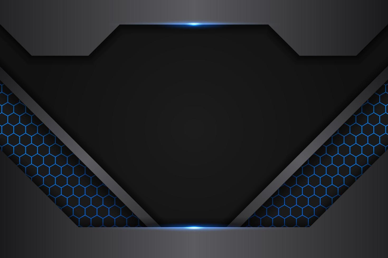 Modern Background Futuristic Technology Glowing Blue Metallic with Hexagon vector