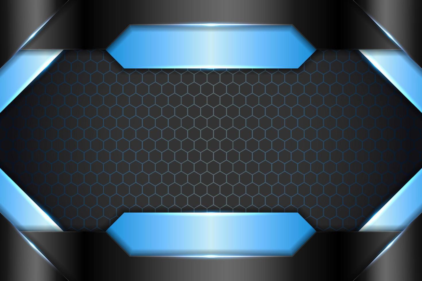 Modern Background Realistic 3D Metallic Glossy Light Blue and Black vector