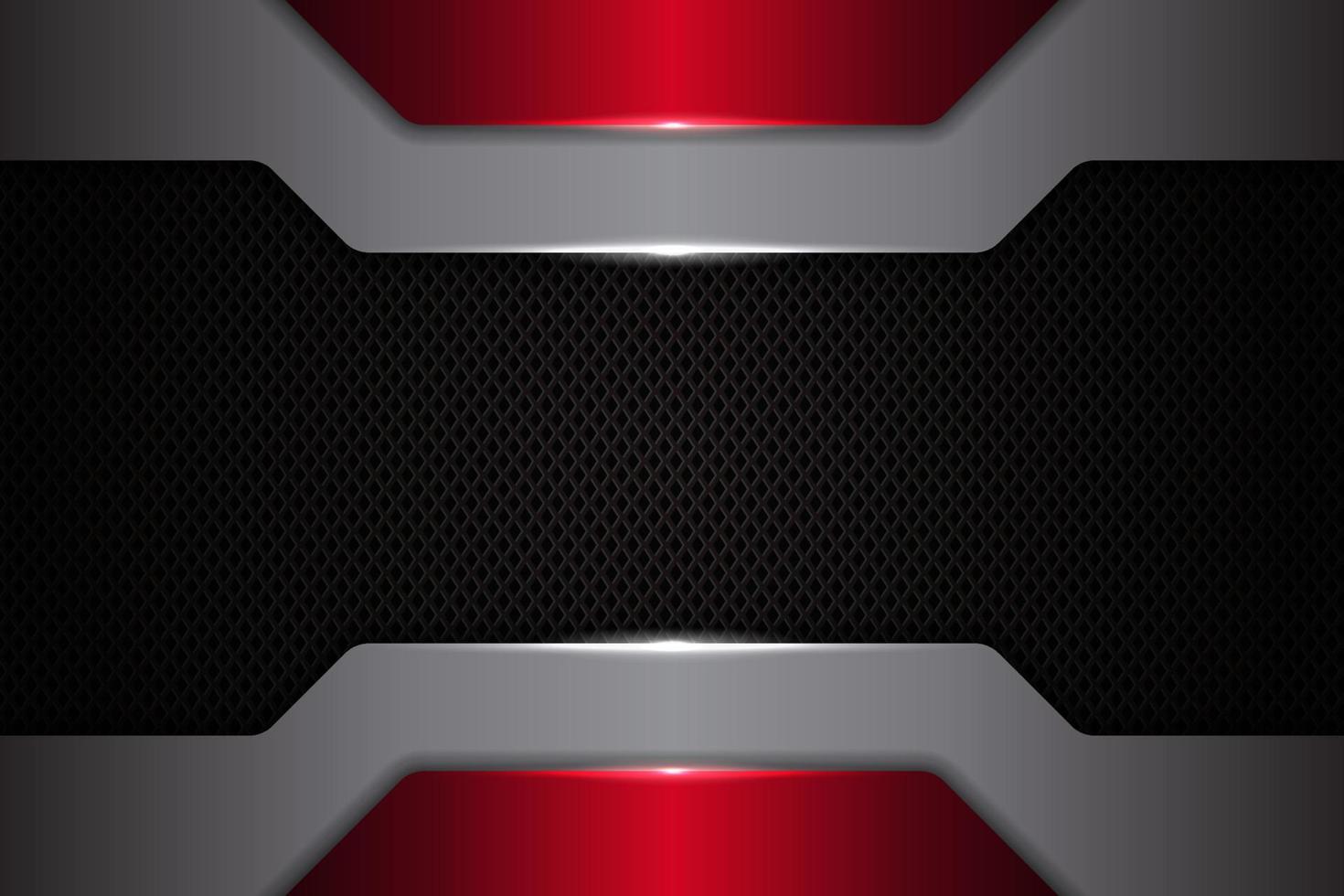 Modern Background Futuristic Technology with Elegant Metallic Hexagonal Glowing Red and Silver vector