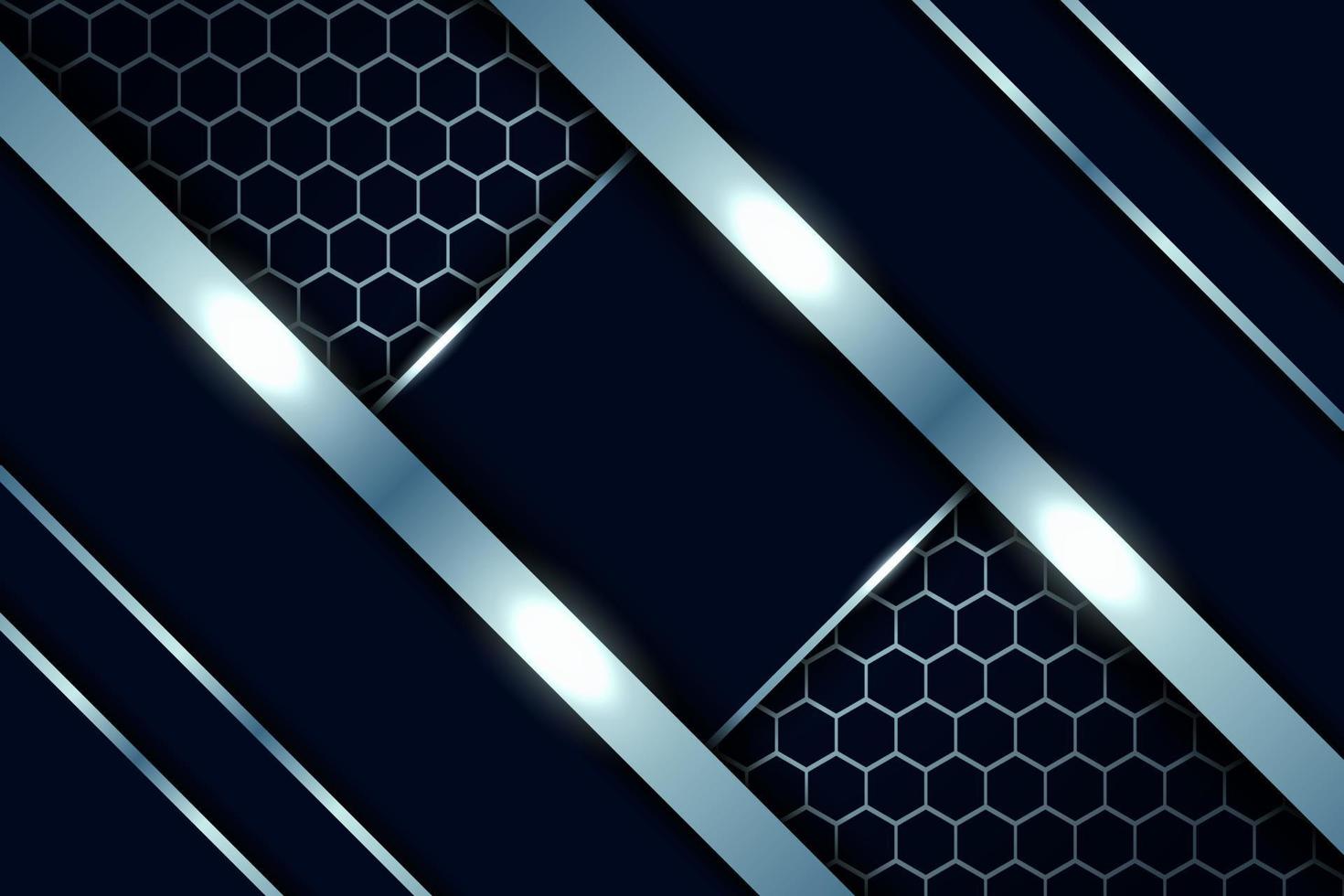 Luxury Background Realistic Diagonal Glossy Navy Metallic With Shiny Silver Effect vector
