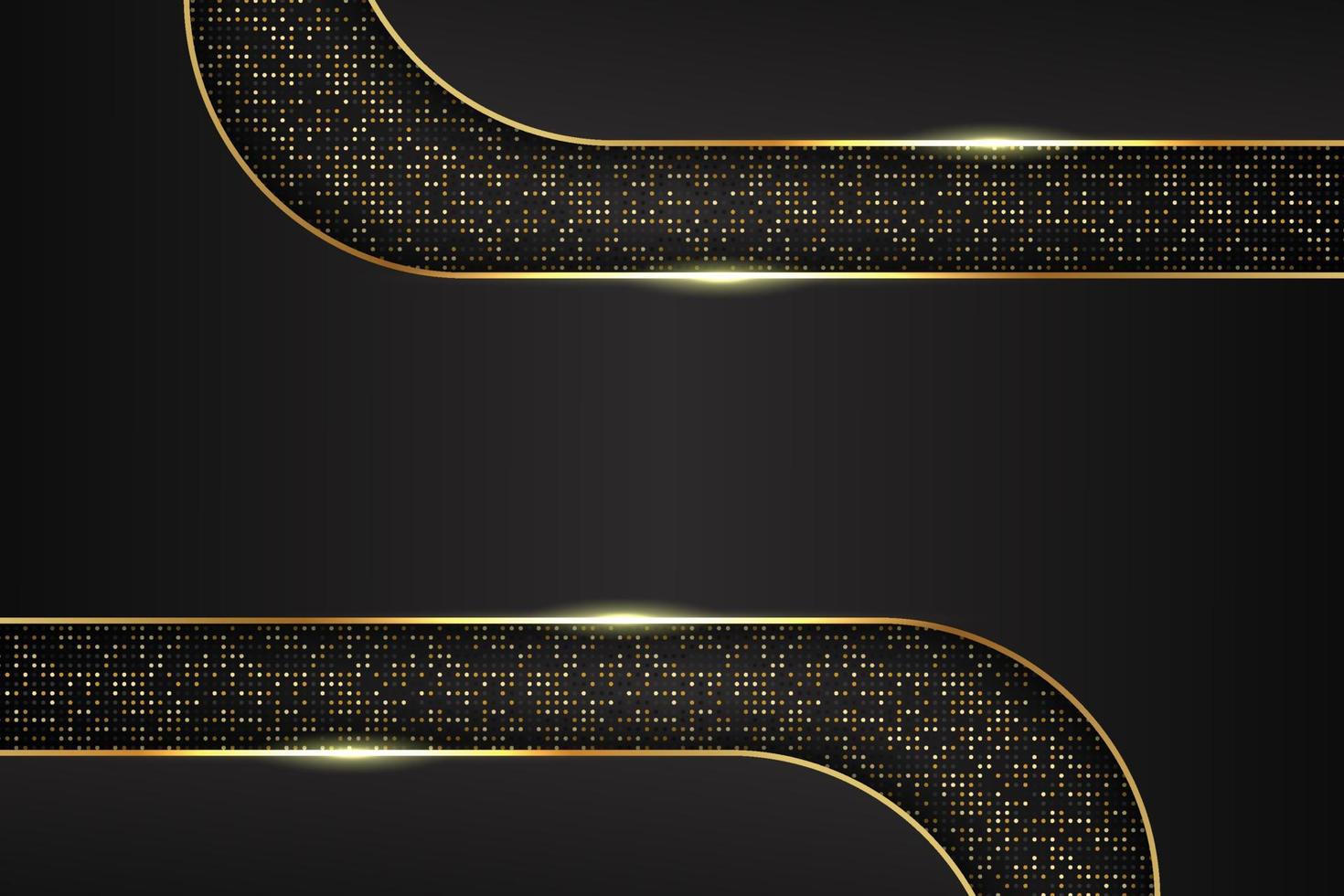 Luxury Background Modern Realistic Dark with Shiny Golden Glitter Effect vector