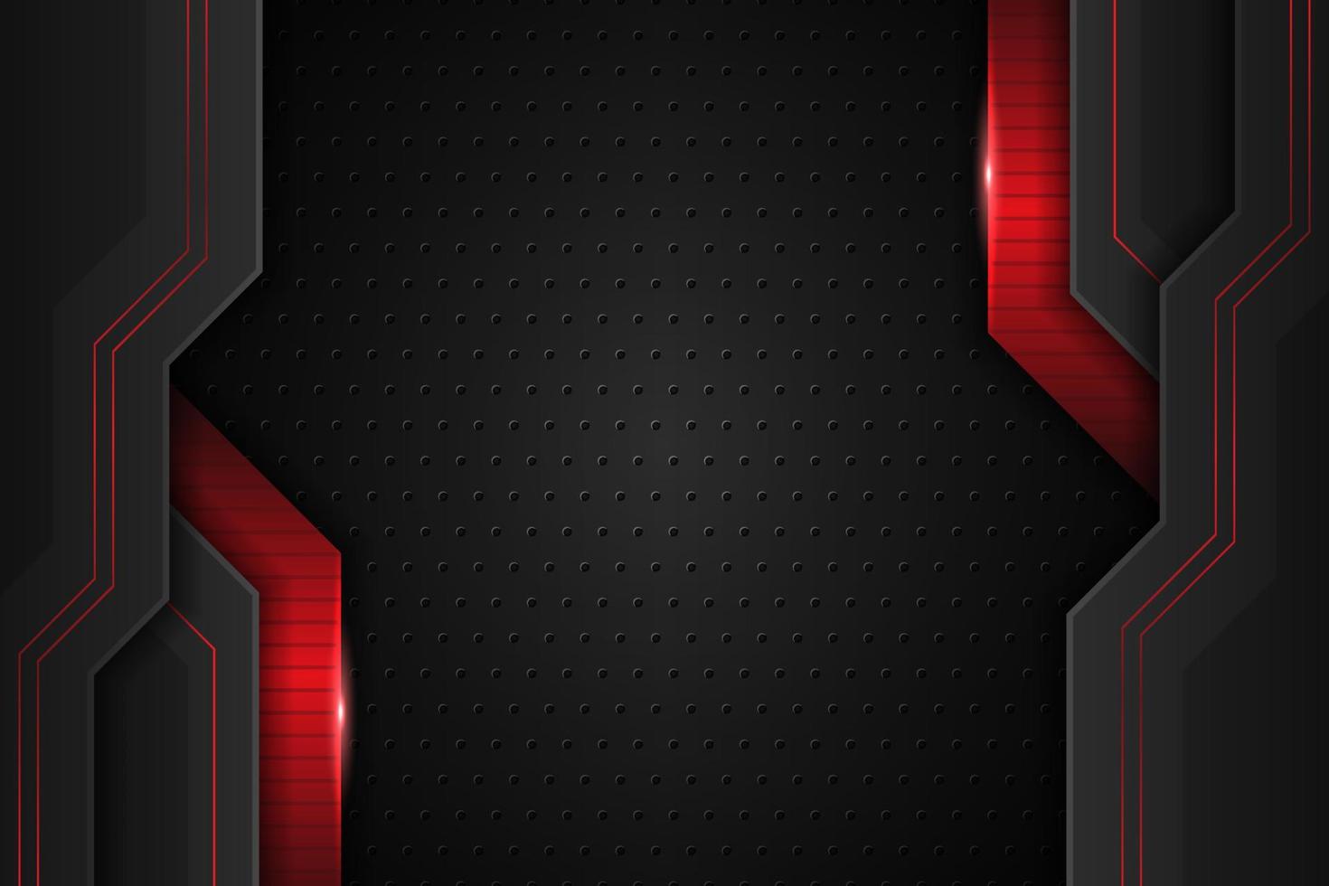 Modern Background Realistic Glossy Metallic Technology Red and Dark vector