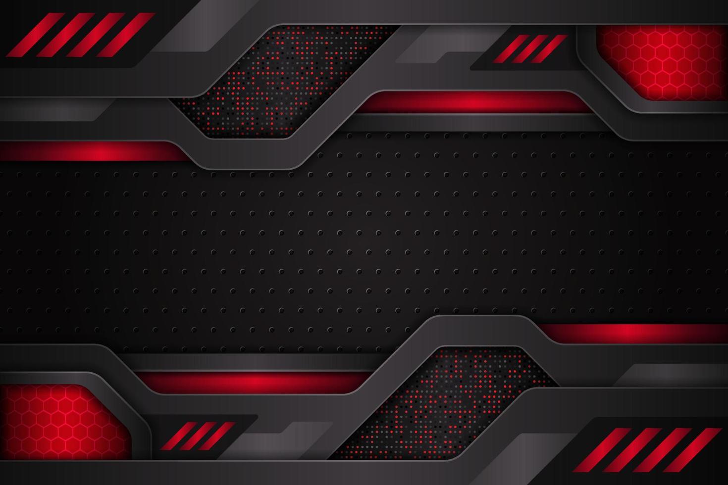 Modern Background Futuristic Technology 3D Overlapped Layer Red with Metallic Grey vector