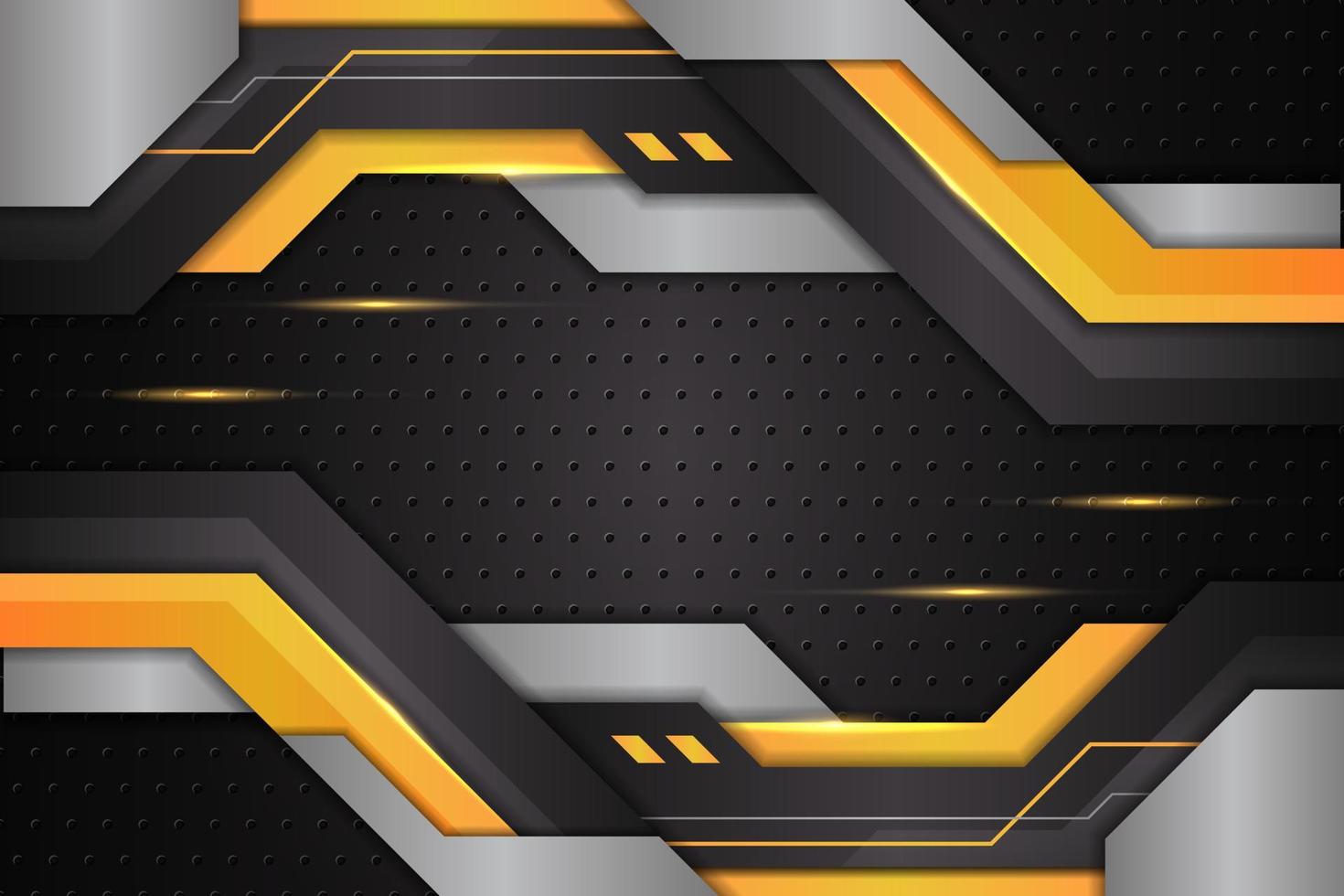 Modern Background Futuristic Technology 3D Realistic Diagonal Yellow Metallic vector